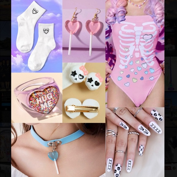 Pink Candy Skeleton Full Rave Outfit